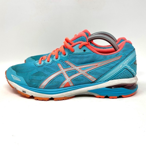 ASICS GT-1000 Athletic Sneaker Teal Blue Orange Womens 9.5 - Picture 4 of 8
